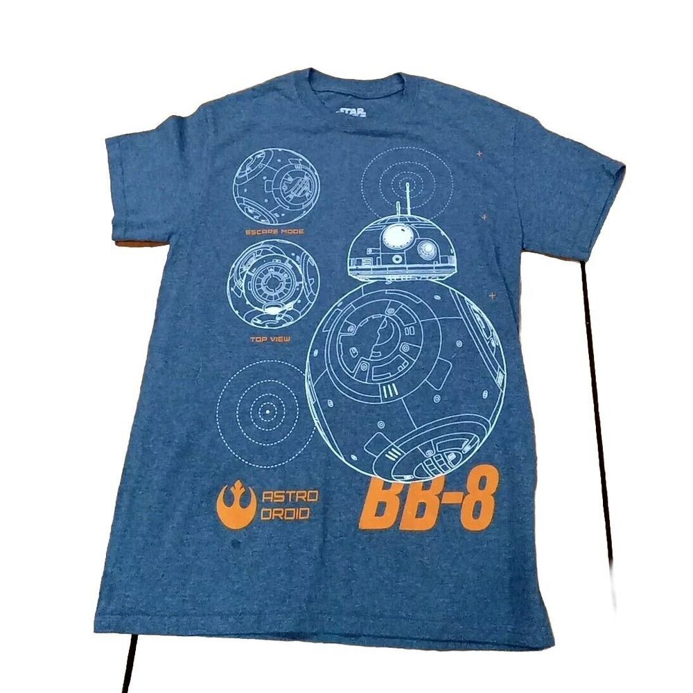 STAR WARS BB-8 ASTRO DROID GRAY T-SHIRT - SIZE S SMALL - Picture 1 of 5